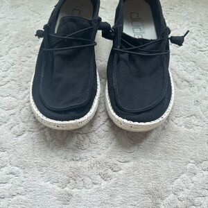 Hey Dude Black and White Loafers